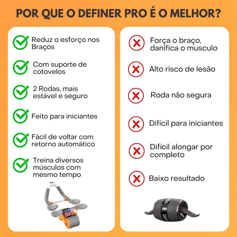 DefinerAbs Pro™ Roda Para Abdominal+ (BRINDE) Tapete de Apoio Premium